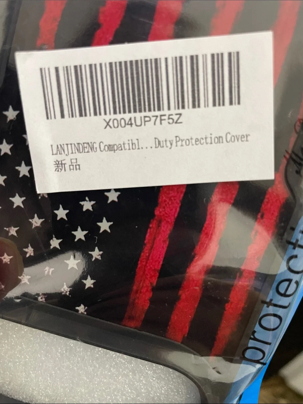 Protection Case for iPhone 17 Air with American Flag Design - Black/Red